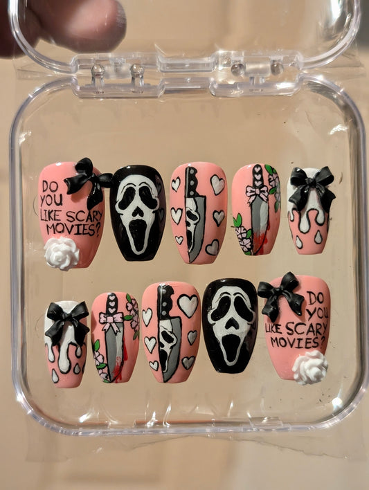 Ghostface Scream nails